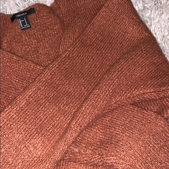 Rust Cozy Knit Cropped Sweater - Picture 4 of 4